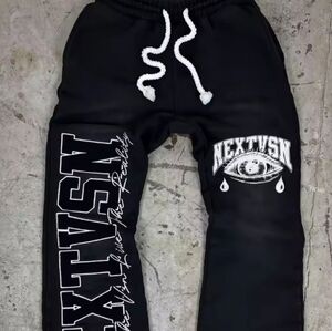 next Black Sweatpants with Bold Graphics